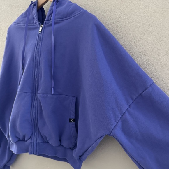 PopFlex Cloud Full Zip Hoodie Small Med Violet Cotton Fleece Casual Activewear - Picture 6 of 9